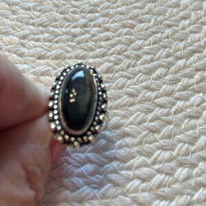 Gorgeous SILVER OBSIDIAN Handmade Sterling 925 RIng Size 7.25 #960D
